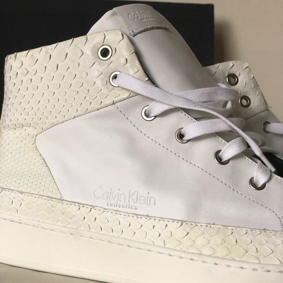 CALVIN KLEIN COLLECTION High Top Leather Sneakers - Picture 3 of 8